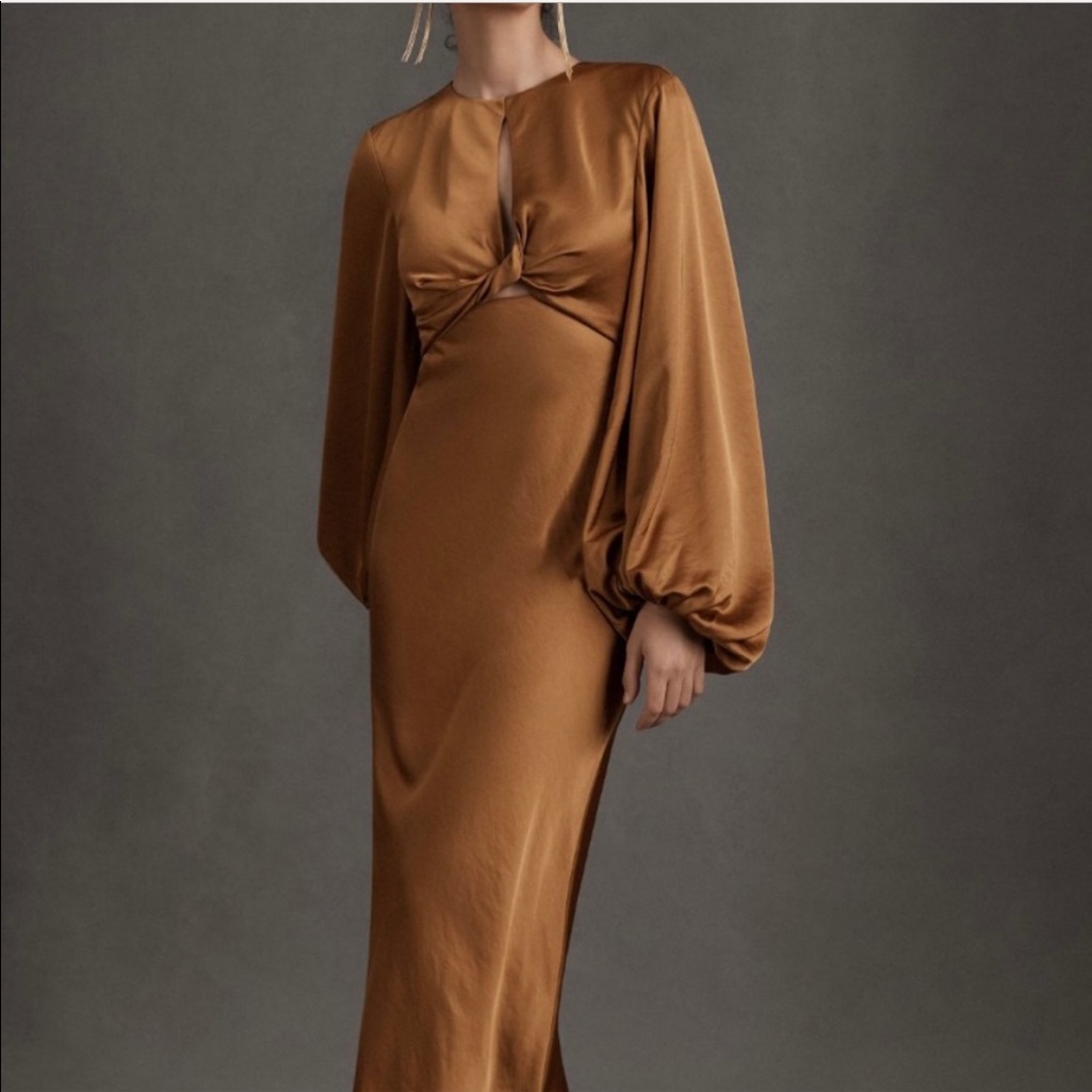 Significant Other Demi Backless Long-Sleeve Column Gown